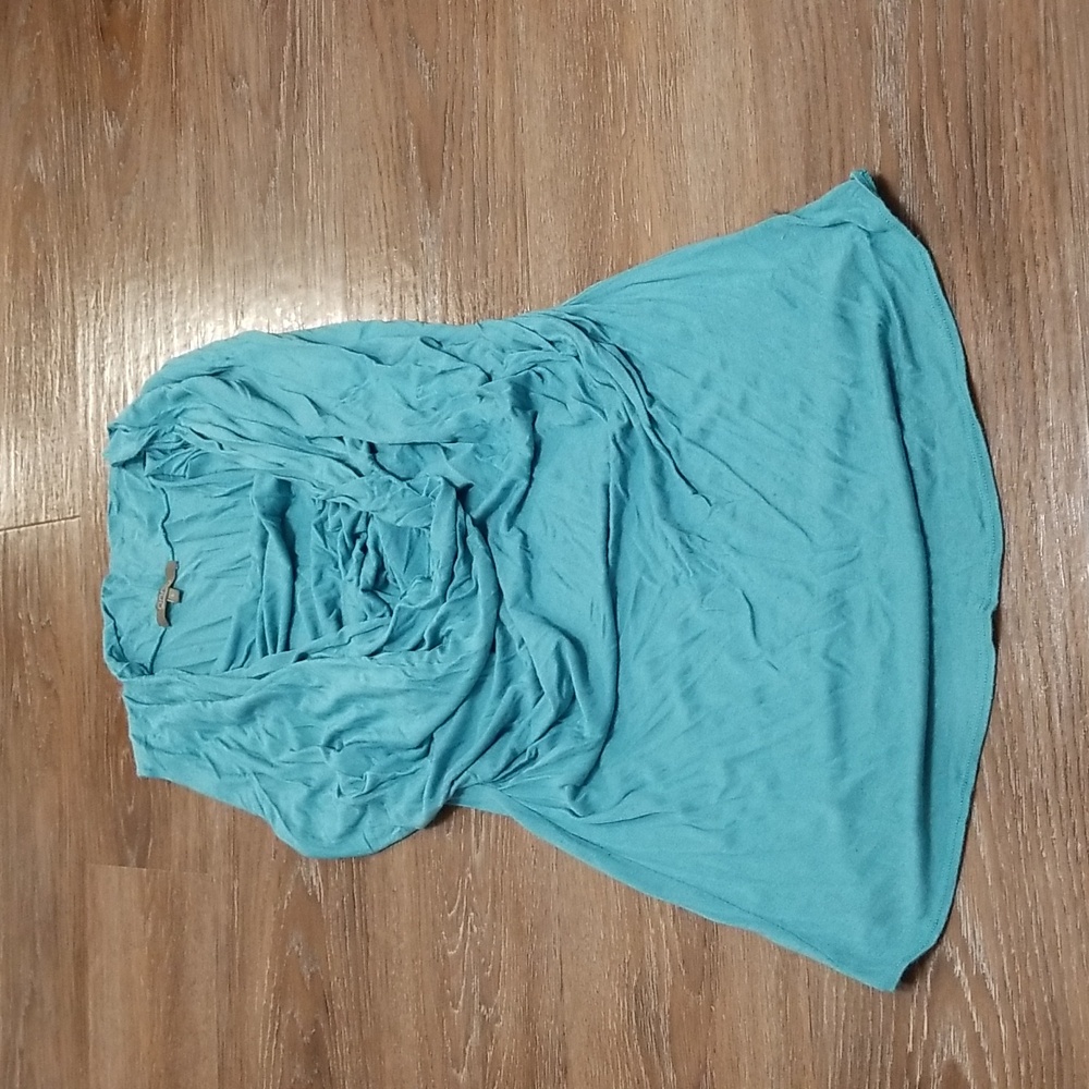 (L) Onno Cowl Neck Slinky Top Business Casual Solid Color Soft Stretch Rayon